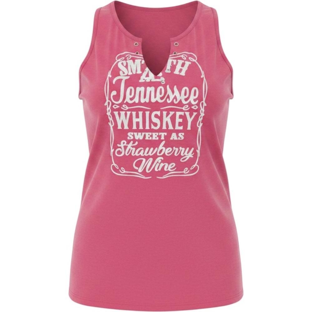 Womens Pink Tennessee Whiskey Sweet As Strawberry Wine Sleeveless Tank Top XL